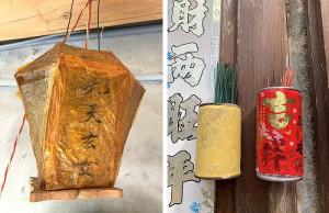 早期九皇齋期間家門屋簷下必須高掛傳統黃燈籠,插置立香所使用的香爐必須為黃色。(圖/文:林冰芳)