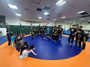 馬祖角力委員會舉辦角力體驗營,讓角力運動向下扎根。(圖:馬祖角力隊)