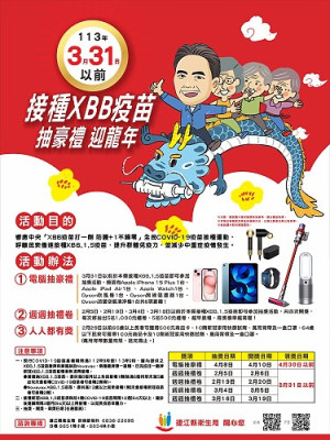 　全民接種XBB疫苗，週週抽禮券，第二週(0219前施打)中獎名單出爐，中獎人請於2月20日起攜帶身分證明逕自前往衛生局領取。（圖：連江縣衛生局）