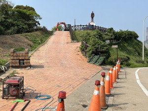 福澳福山公園蔣公銅像護欄進行汰換整修