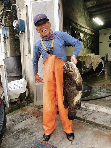 東莒豆腐哥沿岸手釣釣獲重達16馬斤的石斑,創下紀錄。(圖/文:蔡夢玲)