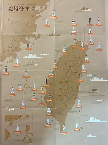 全國36座燈塔分布圖。