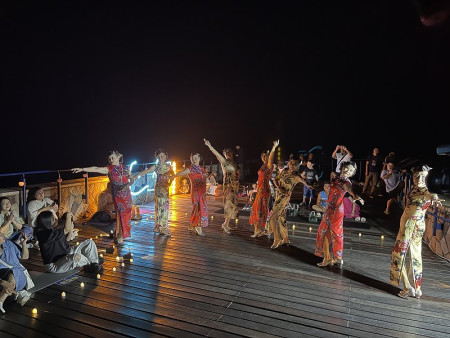 七夕夜北竿銀河音樂會第二場次一樣感動,縣長王忠銘祝福天下有情人相守一生。(圖/文:陳鵬雄)