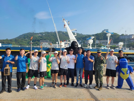 縣運大會聖火於10日抵達莒光,莒光守備大隊全力支援,過程相當順利。(圖/文:蔡夢玲)