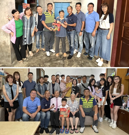 北竿白沙王依細、塘岐陳孝光兩位老先生15日歡度生日,所會組團祝壽。(圖/文:陳鵬雄)