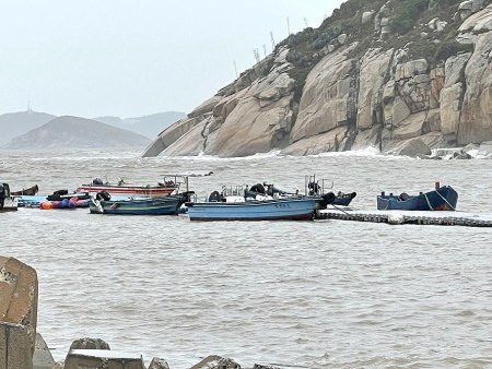 　颱風回南威力不如預期，北竿各澳口船隻安然度過風災。（圖／文：陳鵬雄）