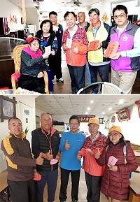 大選結束,縣長劉增應會同南竿鄉長陳振國,以及各候選人上午穿梭在南竿各村莊謝票,感謝鄉親支持。(圖/文:曹重偉、陳鵬雄)