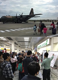 大選結束,縣府、南竿航空站向國防部申請2架次軍機疏運選舉人潮,昨日只有20人左右沒補上機位。(圖:吳嘉榮、馮紹夫)