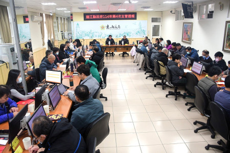 　第4次主管週報，縣長王忠銘指示財主單位密切關注財劃法後續進展。（圖／文：曹重偉）