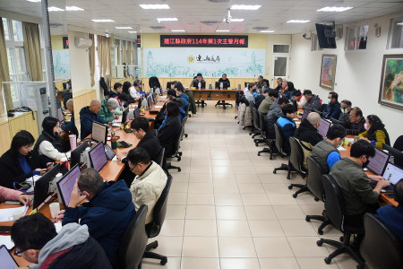 　第1次主管月報，縣長王忠銘表示，馬祖櫻花美景不輸台灣，加上元宵期間各村燈籠各有特色，可宣傳遊客元宵期間來馬「賞花燈」。（圖／文：曹重偉）