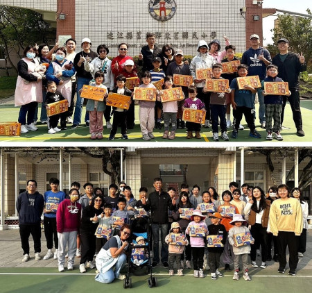 (上圖)今年兒童節由莒光鄉公所首先發出禮物,預祝孩子們兒童節快樂!(圖/文:蔡夢玲);(下圖)莒光鄉公所致贈敬恆國中小學生好吃的多力多滋脆片禮盒,祝賀青年節及兒童節快樂。(圖/文:宋幸儒)