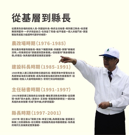 劉立羣回顧展／從基層到縣長。（圖：文化處）　