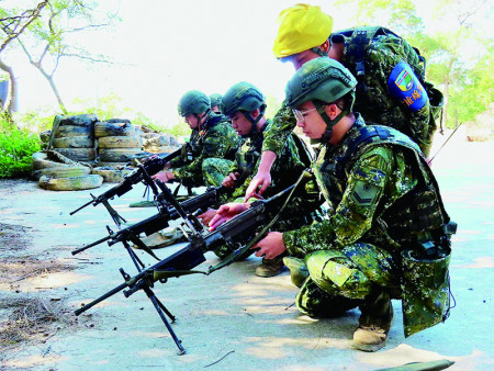 依清槍線軍官口令引導清驗槍。