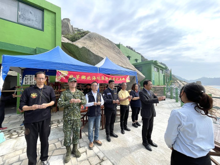 　北竿北海坑道4月25日開放，馬管處18日偕同地方各界舉辦祈福儀式。（圖／文：陳鵬雄）