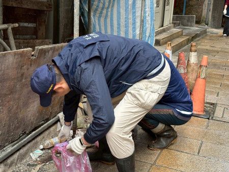 響應世界地球日活動,連江縣環資局舉辦介壽村淨街活動。(圖:環資局)