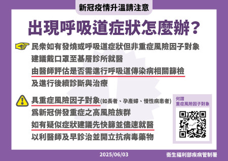 新冠疫情持續上升,預估高峰在6月底7月初,衛生局籲請民眾勤洗手、戴口罩,踴躍接種疫苗。(圖:連江縣衛生局)