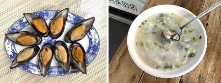 「阿池現吃淡菜」與「阿妹的店鼎邊糊」入選今年度500碗,圖為老闆池瑞銀與林秀英認真為客人準備餐點。(圖/文:王致潔)
