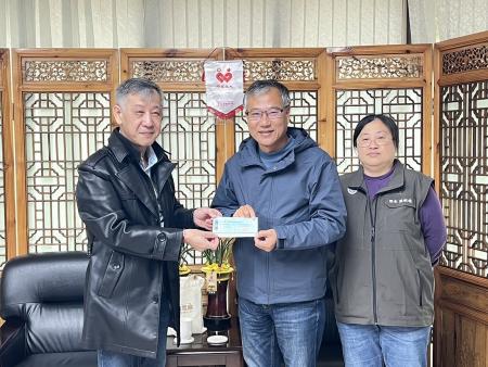 台灣電力公司致贈南竿鄉公所113年度發電促協金100萬元整。（圖／文：馮紹夫）