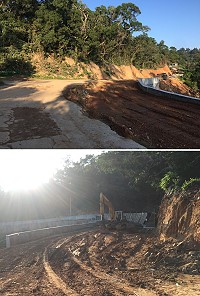 梅石村中正堂道路闢建工程持續進行,道路拓寬後將成為未來梅石歷史現場主要聯外道路。(圖/文:馮紹夫)