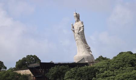 馬祖地標媽祖巨神像船型平台完成維修，即日起重新開放。（圖：馬管處）