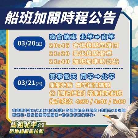 北硬超馬今、明開放物資領取　20、21日加班船完成規劃