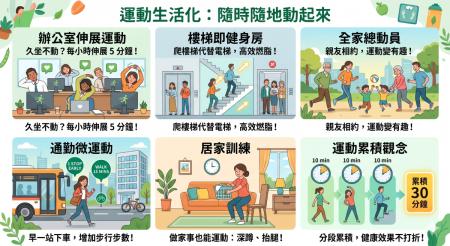 健康話題／運動生活化　隨時隨地動起來