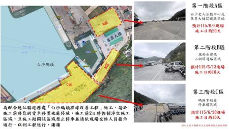 白沙碼頭標線改善工程6/5啟動　採三階段施工