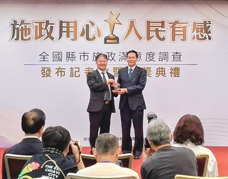 《中國時報》全國縣市施政滿意度調查　連江縣獲6金5銀