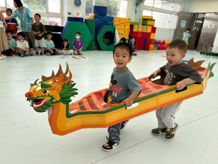迎接端午節，介壽附幼內進行各項課程，讓小朋友們認識端午節。（圖：介壽國中小附設幼兒園）