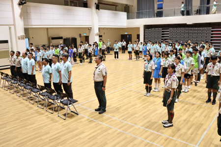 115年全縣童軍大露營3日晚間在介壽國中小開幕。（圖／文：王致潔）