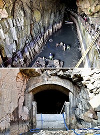 東引北海坑道封閉10年後再次開啟進行整建,轉型為龍蝦養殖復育的示範基地。(圖/文:陳其敏)