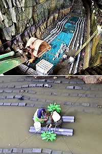 轉型為龍蝦復育養殖基地的東引北海坑道,完成修建與清洗後,即將成為龍蝦養殖與研究的實驗基地。(圖/文:陳其敏)