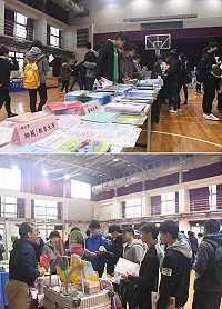 107學年度大學博覽會馬中體育館登場,各學校、單位積極招生,提供馬中學生未來參考。(圖/文:馮紹夫)