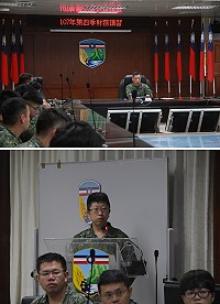(上圖)副參謀長主持財務講習。(下圖)財務官實施工作報告。(圖/文:杜育萱)