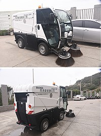 連江縣環境資源局新購入新式掃街車,改善空氣品質及維護市容觀瞻。(圖/文:馮紹夫)