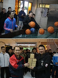 (上圖)謝連長親自上陣,爭取佳績。(下圖)步兵連拔得頭籌,謝連長代表領獎。(圖/文:葉峻廷)