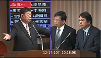 立委陳雪生17日交通委員會針對東莒猛澳碼頭第2期工程規劃提出質詢,右圖交通部代理部長王國材(左)、航港局長謝謂君(右)。(圖:陳雪生國會辦公室)