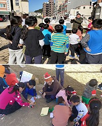 介壽國小部走出戶外教學,安排各式課程讓孩子在遊戲中學習。(圖:介壽國中小)