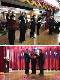 莒光鄉民代表會代表宣誓就職暨正副主席宣誓就職。(圖/文:宋幸儒)