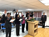 　第11 屆北竿鄉代宣誓就職，正副主席分別由吳金平以及陳蕊金擔任。（圖／文：陳鵬雄）