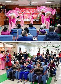 　福州市廣場舞協會27日上午來到大同之家舉辦慰問活動，受到主任曹蘭珍及職員、住民們的熱情歡迎！該會多彩多姿的演出，讓老人家們大呼過癮。（圖／文：曹重偉）