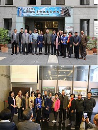 　旅台鄉親劉玉燕等人協力推出的「燕秀潮音」馬祖旅台鄉親書畫聯展5日下午隆重開幕，吸引不少馬祖親友及兩地藝文界好友前往欣賞，作品中流露著思鄉情懷。（圖：劉玉燕）