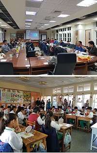 教育處辦理107年學年度連江縣各國中小健康促進學校參訪活動,前往新北市江翠國小參訪,增進相關人員專業知能。(圖:教育處)