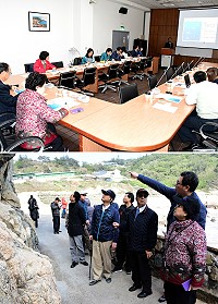 　監察委員江綺雯、方萬富19日巡察馬管處、馬祖地質公園，對爭取軍方閒置營區移撥及活化的努力、馬祖地質特色及軍事營區再利用的成果表示肯定。（圖／文：曹重偉）