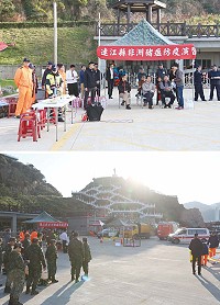 連江縣動物疫病災害防治緊急應變中心19日進行108年連江縣非洲豬瘟防疫預演,透過演習及訓練建立牢固防護網。(圖/文:吳嘉榮)
