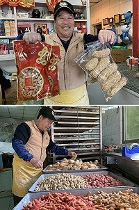 眾人都知「依金那」劉依金的好手藝,每逢年節他都會手工製做麻荖、「祭灶料」,這些年節限定的美味是馬祖人共同記憶。(圖/文:馮紹夫)