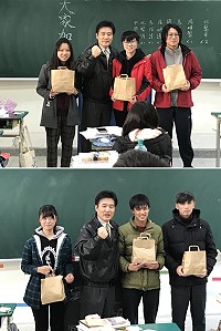 108學年度大學學科能力測驗25日登場,教育處長陳冠人特別前往馬中考場為考生加油打氣。(圖/文:吳嘉榮)