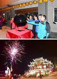 邁向十全十美!山隴境玄天宮28日晚間舉辦今年新春圓堂祈福點燈,也是連續第十年舉辦,邀請縣長劉增應、議長張永江等來賓點燈,同一時間煙火秀同步施放,火花絢爛,照亮每張驚喜的臉,也為新春拉起熱鬧序幕!(圖/文:曹重偉)