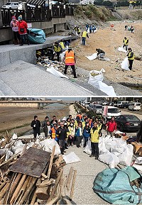 推廣環境工作,連江縣環境資源局以身作則!特別推出每月一次的「社會服務日」,昨天在清水濕地進行淨灘,也呼籲鄉親一起愛惜馬祖這片土地。(圖/文:曹重偉)