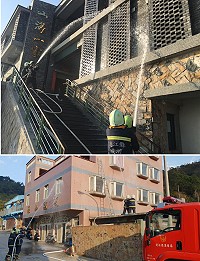 西莒消防分隊結合義消常訓,進行春節元宵擺暝火警搶救演練,熟悉救災、救護技能,以提升義消人員的救災效率。(圖/文:西莒消防分隊、宋幸儒)